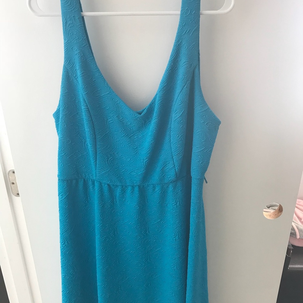 Torrid Blue Patterned Skater Dress Size 1